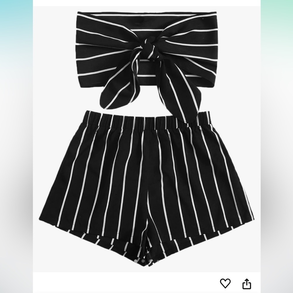 Crop top and shorts